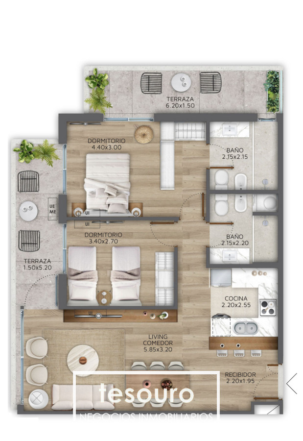 Apartamento ID.3983 - VENTA APARTAMENTO 2 DORMITORIOS - POCITOS