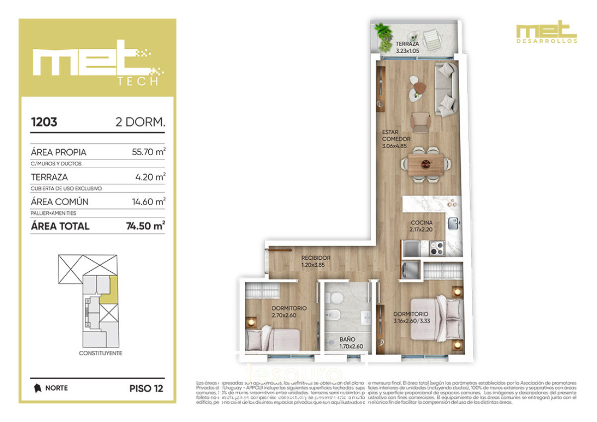 Apartamento ID.4292 - VENTA APARTAMENTO 2 DORMITORIOS - CORDON