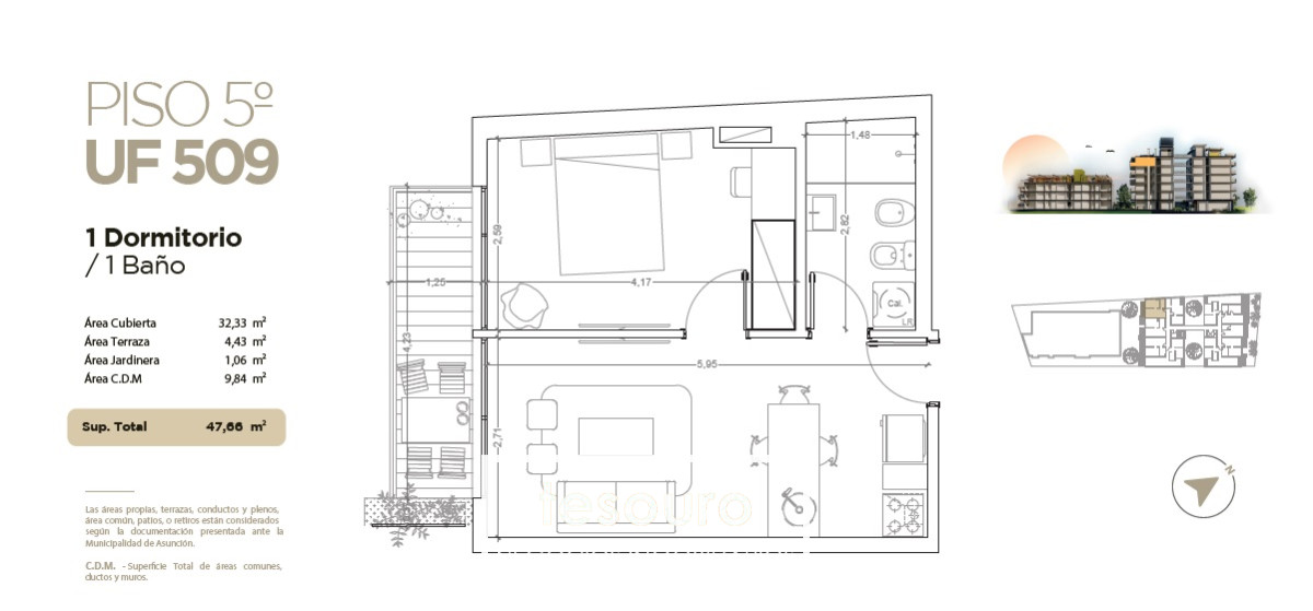 Apartamento ID.3297 - VENTA APARTAMENTO 1 DORMITORIO - LA BLANQUEADA