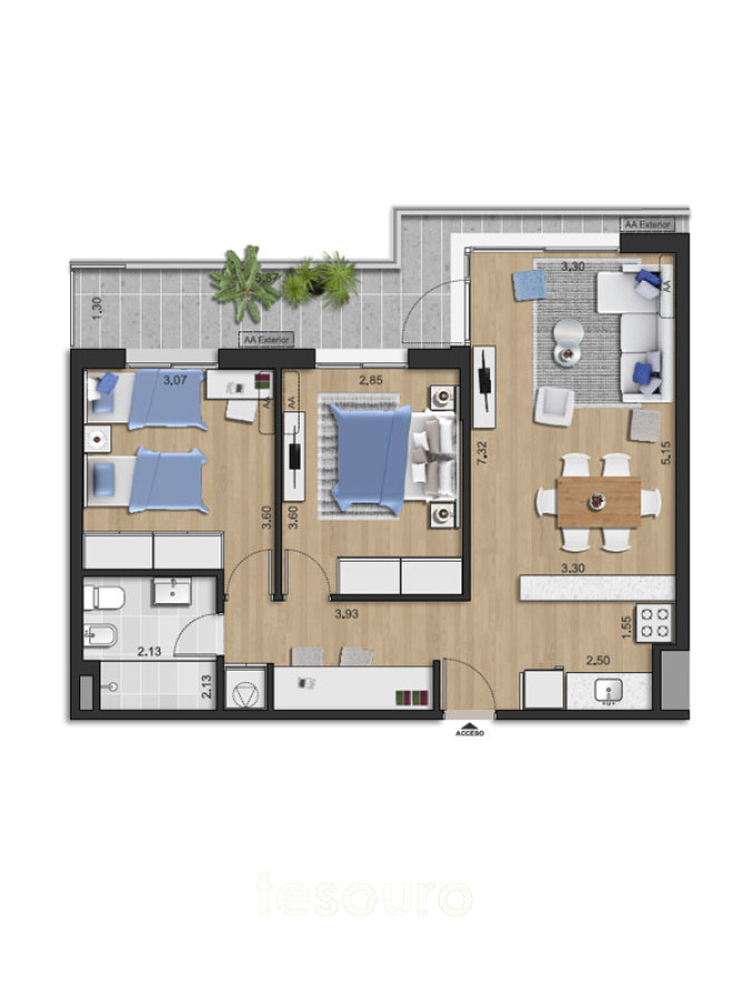 Apartamento ID.3153 - VENTA APARTAMENTO 2 DORMITORIOS - TRES CRUCES