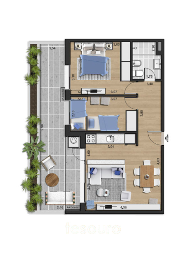 Apartamento ID.3147 - VENTA APARTAMENTO 2 DORMITORIOS - TRES CRUCES