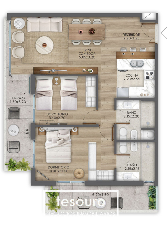 Apartamento ID.3982 - VENTA APARTAMENTO 2 DORMITORIOS - POCITOS