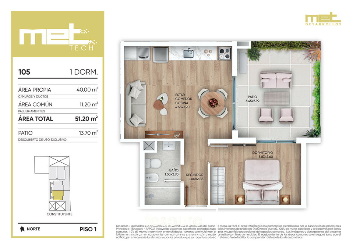 Apartamento ID.4274 - VENTA APARTAMENTO 1 DORMITORIO - CORDON