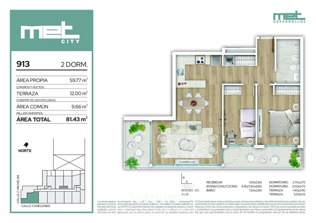 Apartamento ID.4341 - VENTA APARTAMENTO 2 DORMITORIOS - CENTRO