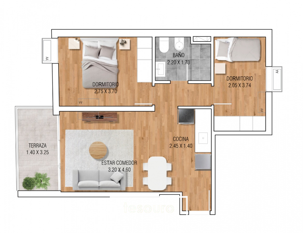Apartamento ID.3333 - VENTA APARTAMENTO 2 DORMITORIOS - LA BLANQUEADA
