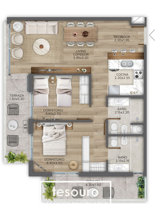 Apartamento ID.3923 - VENTA APARTAMENTO 2 DORMITORIOS - POCITOS