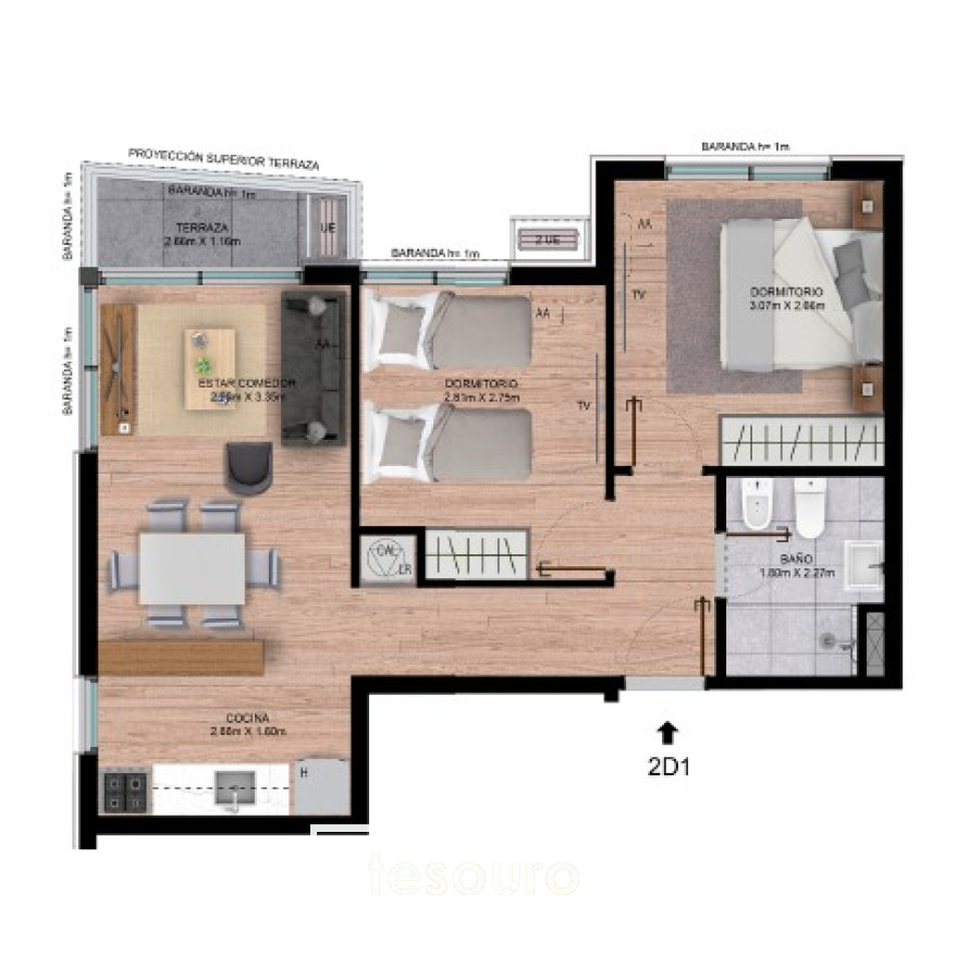 Apartamento ID.3236 - VENTA APARTAMENTO 2 DORMITORIOS - TRES CRUCES