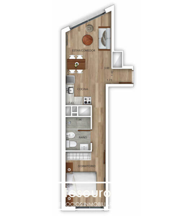 Apartamento ID.1382 - VENTA APARTAMENTO 1 DORMITORIO - POCITOS NUEVO