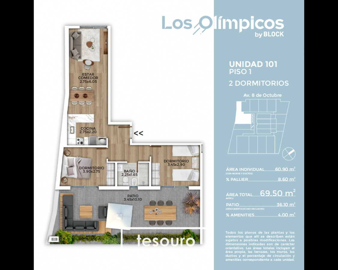 Apartamento ID.3707 - VENTA APARTAMENTO 2 DORMITORIOS - LA BLANQUEADA