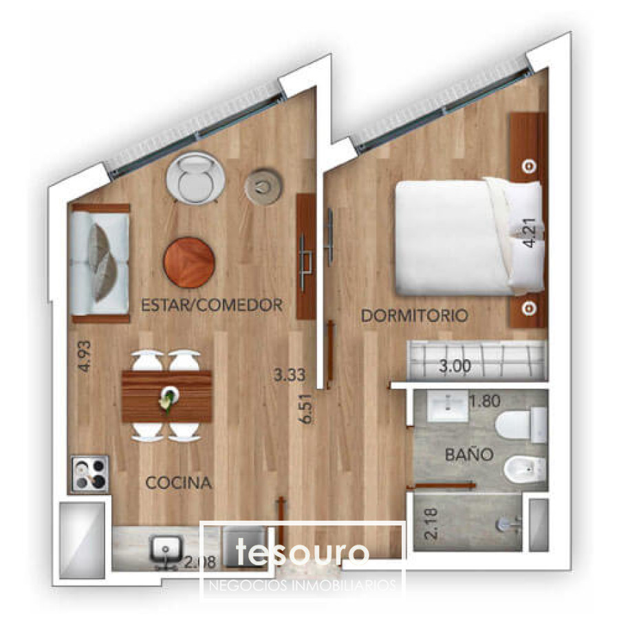 Apartamento ID.1364 - VENTA APARTAMENTO 1 DORMITORIO - POCITOS NUEVO