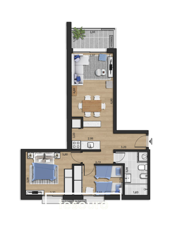 Apartamento ID.3152 - VENTA APARTAMENTO 2 DORMITORIOS - TRES CRUCES