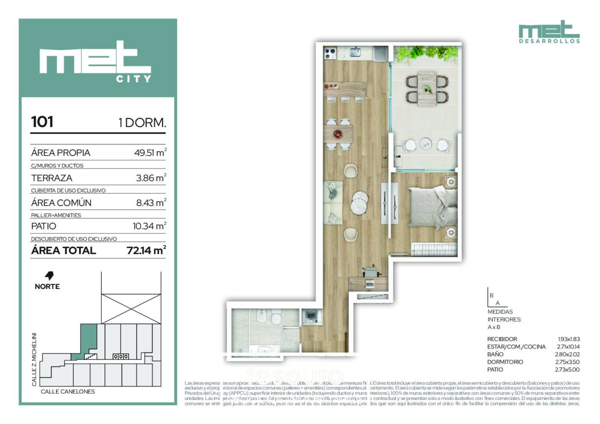 Apartamento ID.4307 - VENTA APARTAMENTO 1 DORMITORIO - CENTRO