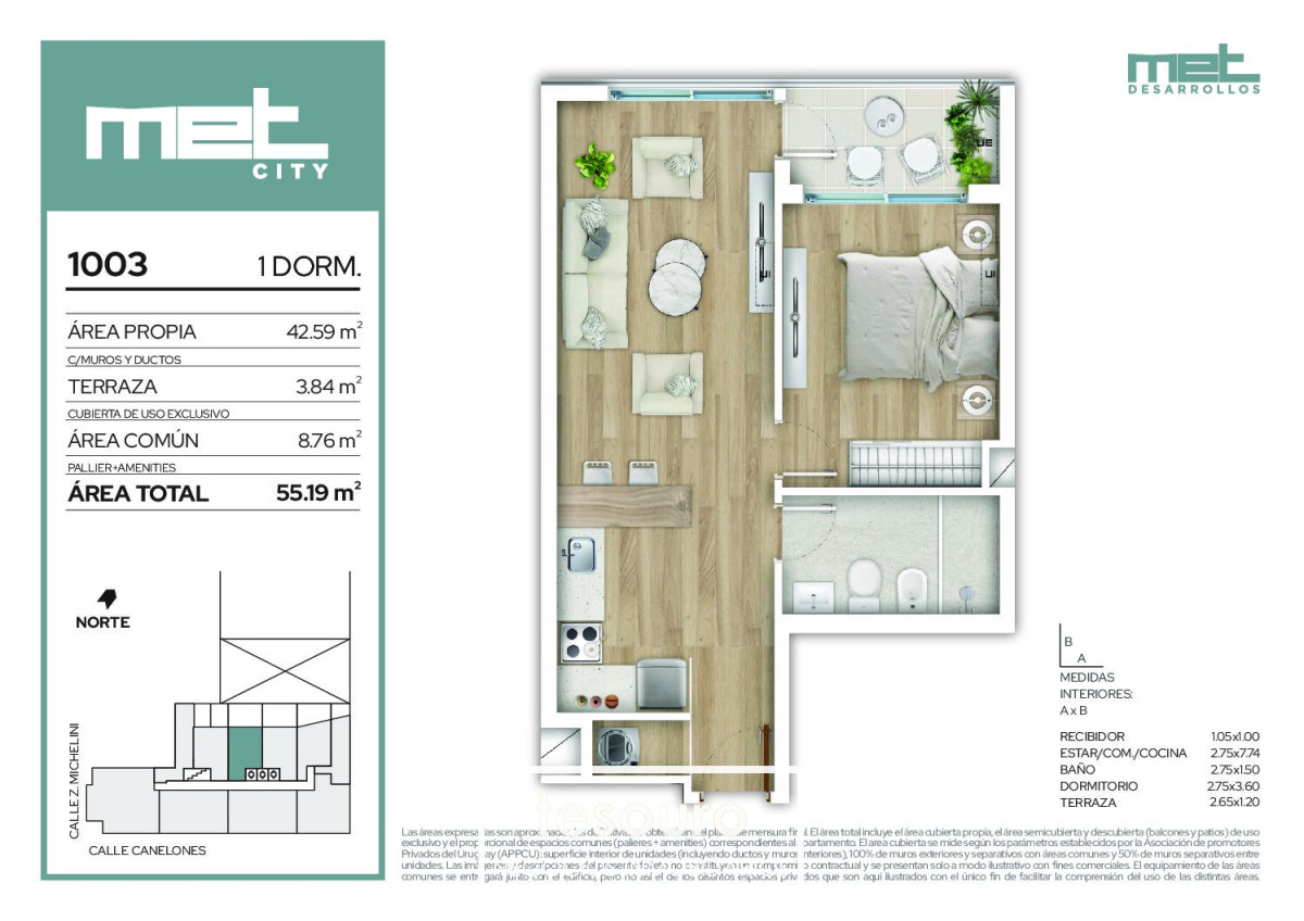 Apartamento ID.4331 - VENTA APARTAMENTO 1 DORMITORIO - CENTRO