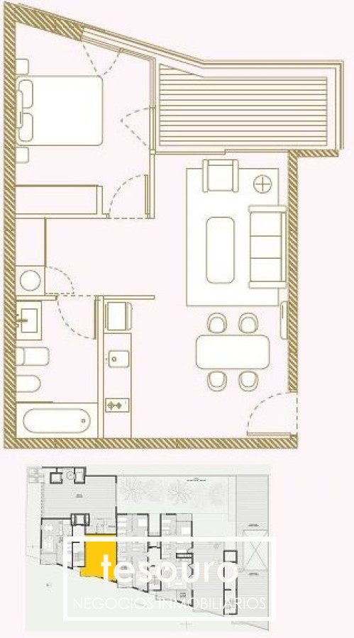 Apartamento ID.1618 - VENTA CON RENTA APARTAMENTO 1 DORMITORIO - BARRIO SUR