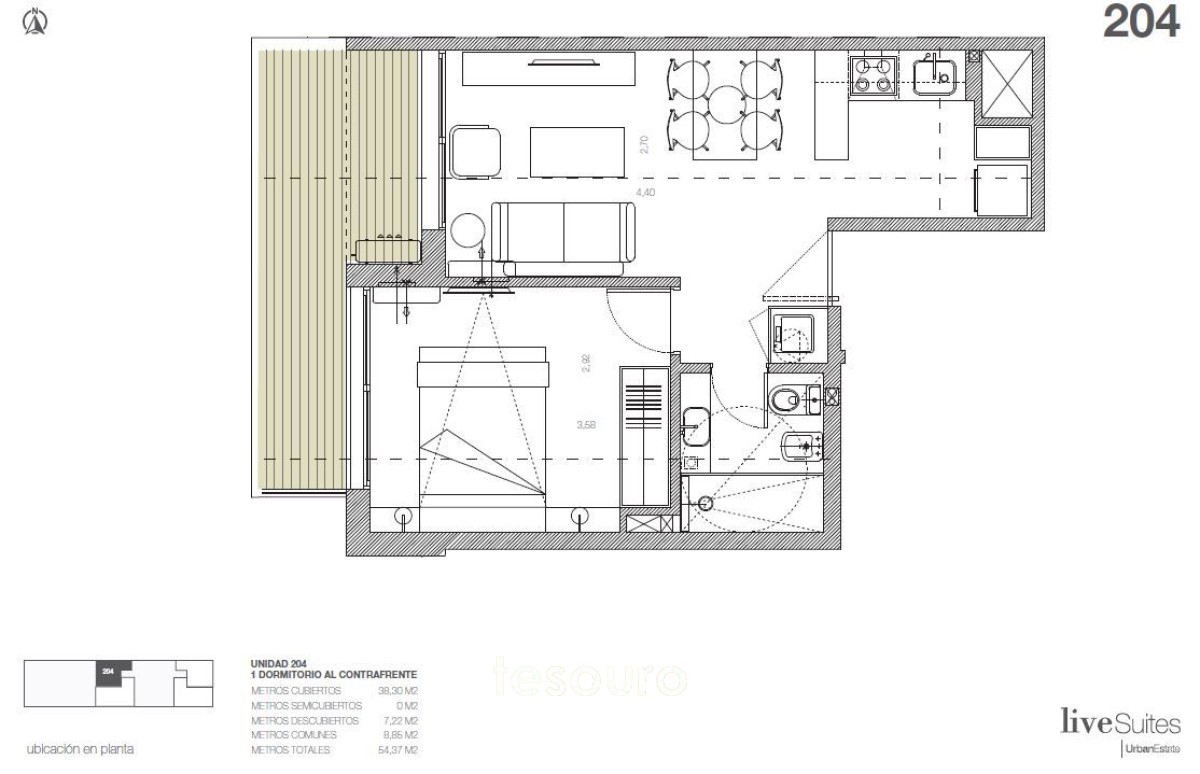 Apartamento ID.2046 - VENTA APARTAMENTO 1 DORMITORIO - BARRIO SUR 