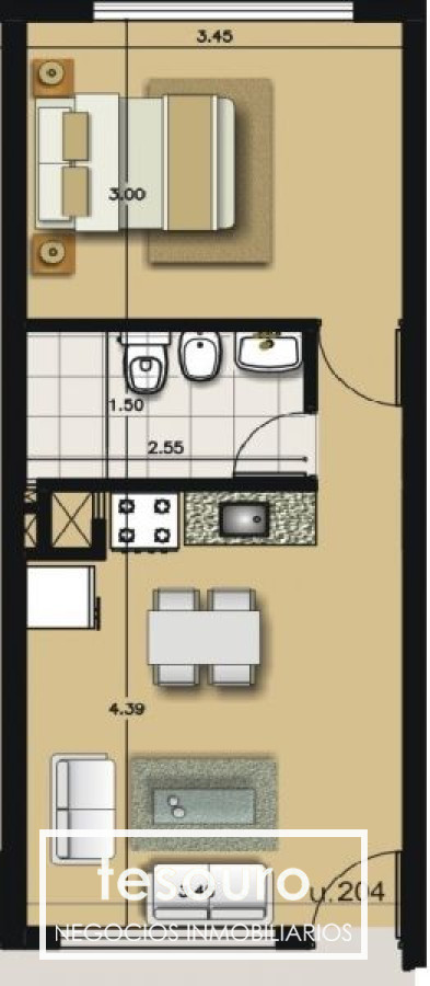 Apartamento ID.869 - VENTA CON RENTA APARTAMENTO 1 DORMITORIO - PARQUE RODO