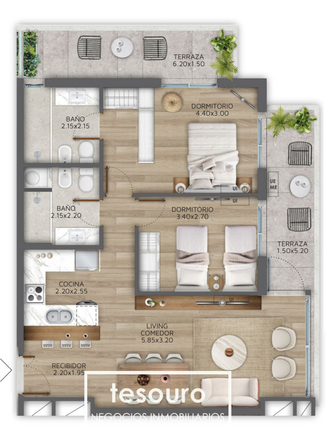 Apartamento ID.3986 - VENTA APARTAMENTO 2 DORMITORIOS - POCITOS