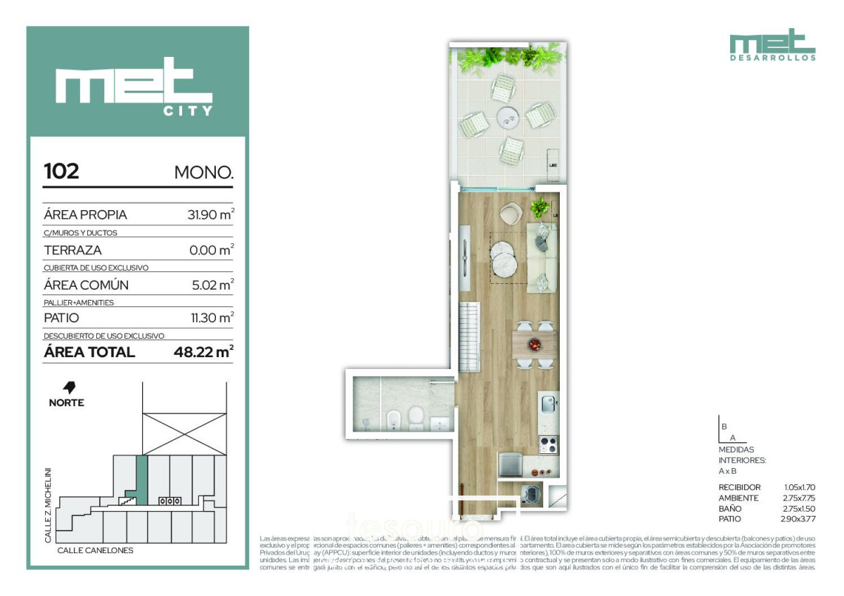 Apartamento ID.4301 - VENTA MONOAMBIENTE - CENTRO