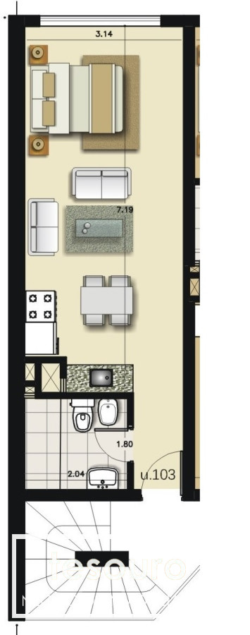 Apartamento ID.2357 - MONOAMBIENTE EN VENTA CON RENTA - PARQUE RODO