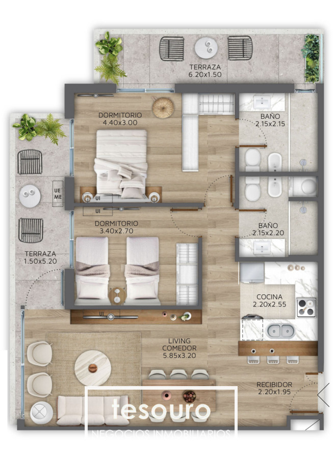 Apartamento ID.3924 - VENTA APARTAMENTO 2 DORMITORIOS - POCITOS