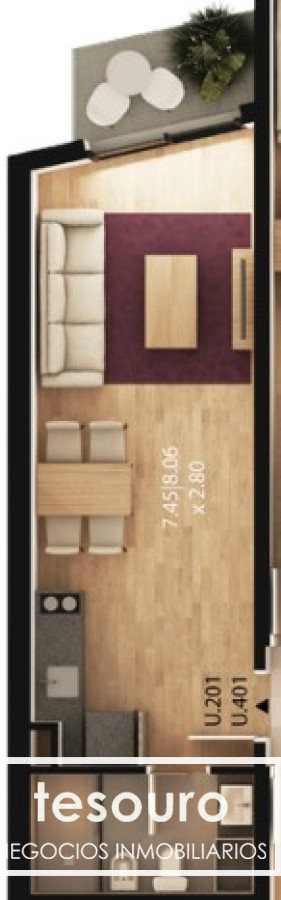 Apartamento ID.4370 - VENTA APARTAMENTO MONOAMBIENTE- PUERTITO DEL BUCEO