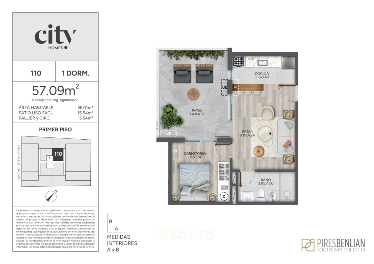 Apartamento ID.5276 - VENTA APARTAMENTO 1 DORMITORIO - CORDÓN