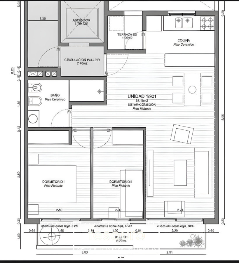 Apartamento ID.5353 - ALQUILER APARTAMENTO DE 2 DORMITORIOS EN CORDON