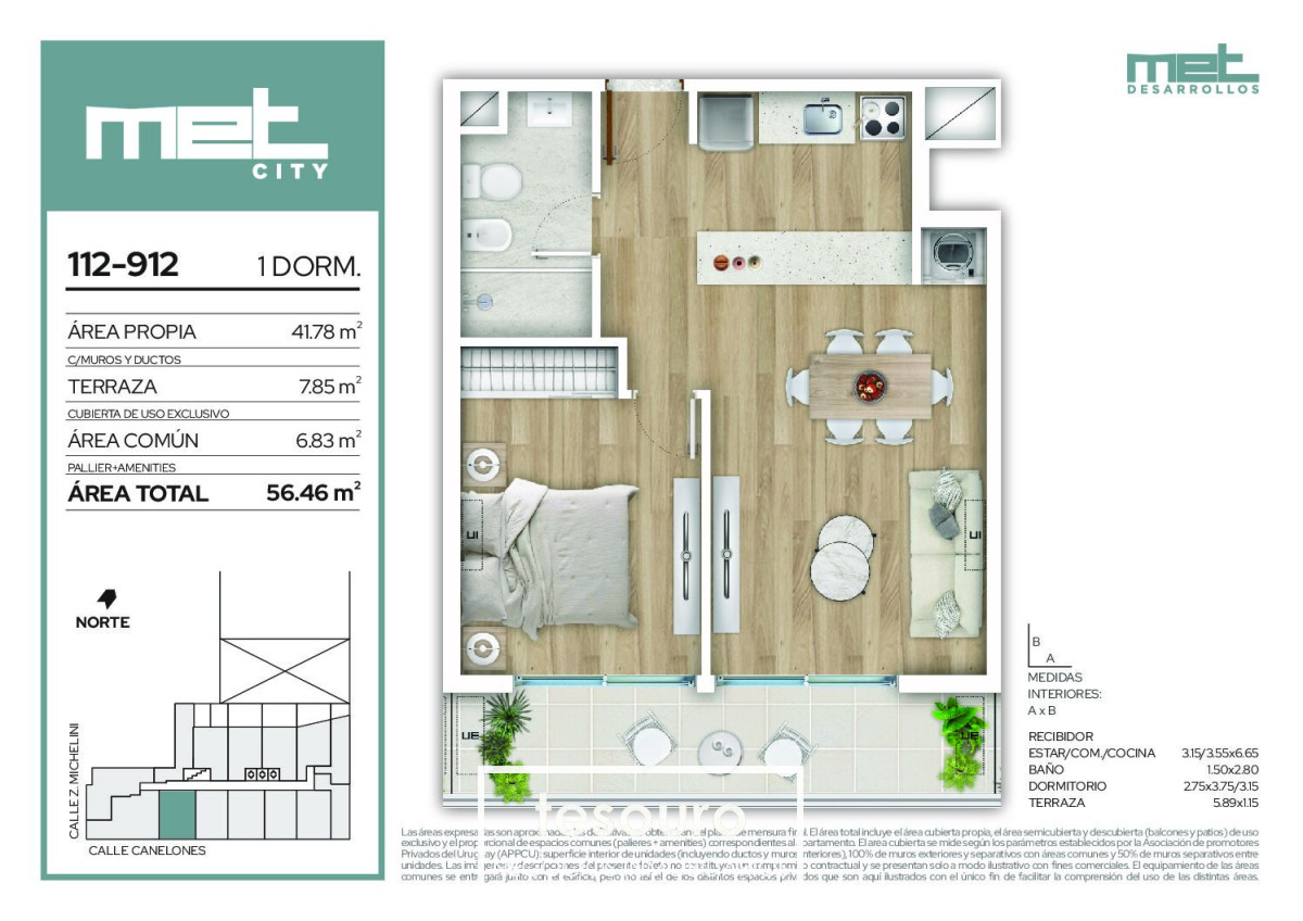 Apartamento ID.5524 - VENTA APARTAMENTO 1 DORMITORIO - CENTRO