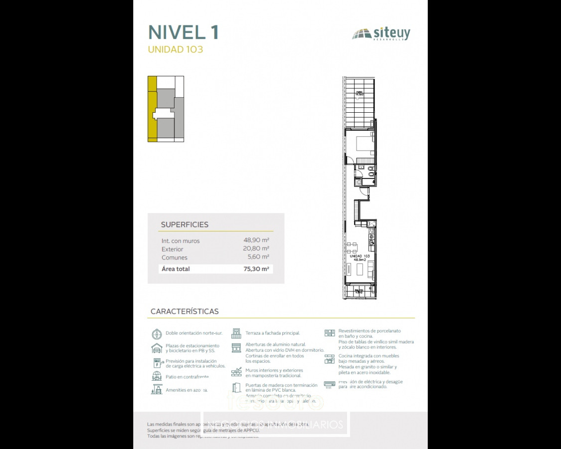 Apartamento ID.3803 - VENTA APARTAMENTO 1 DORMITORIO - CORDON
