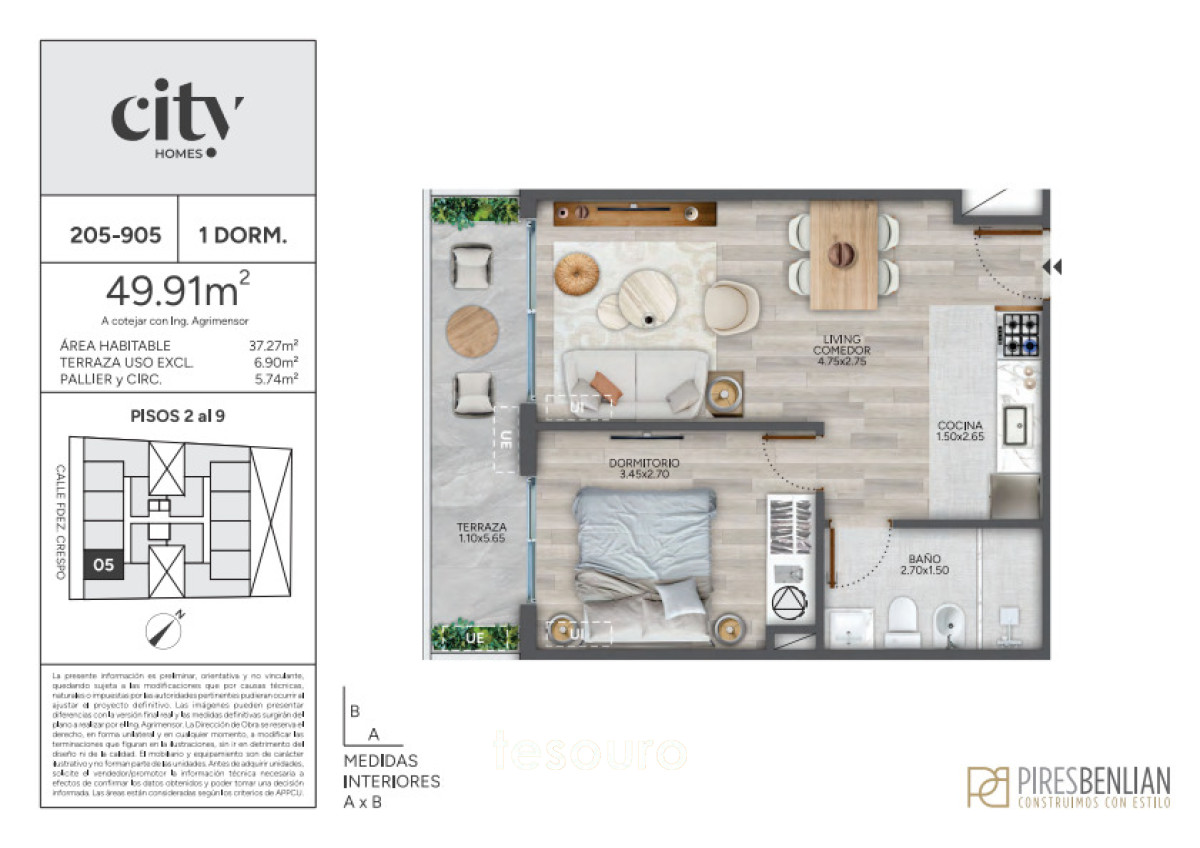 Apartamento ID.5572 - VENTA APARTAMENTO 1 DORMITORIO - CORDÓN