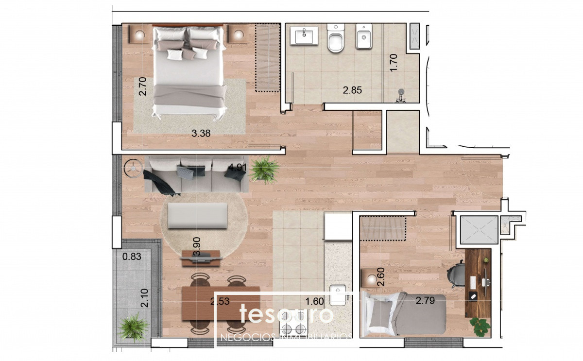 Apartamento ID.3577 - VENTA APARTAMENTO 2 DORMITORIOS - TRES CRUCES