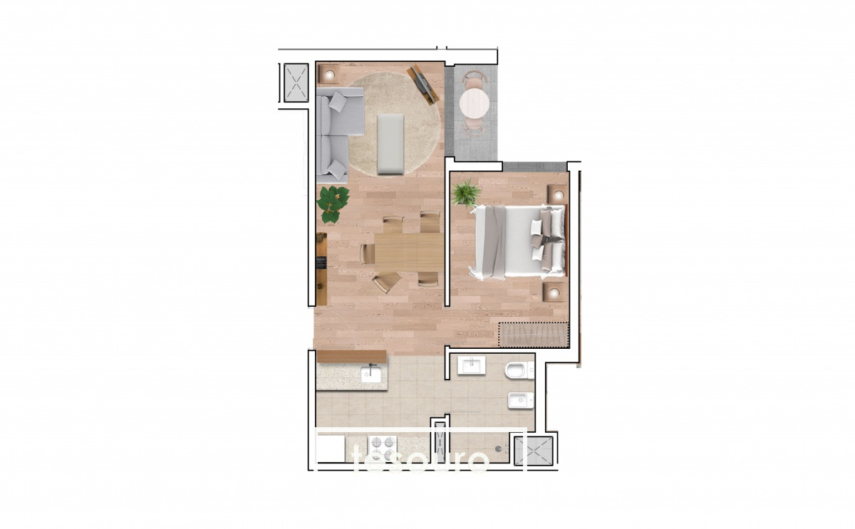 Apartamento ID.3586 - VENTA APARTAMENTO 1 DORMITORIO - TRES CRUCES
