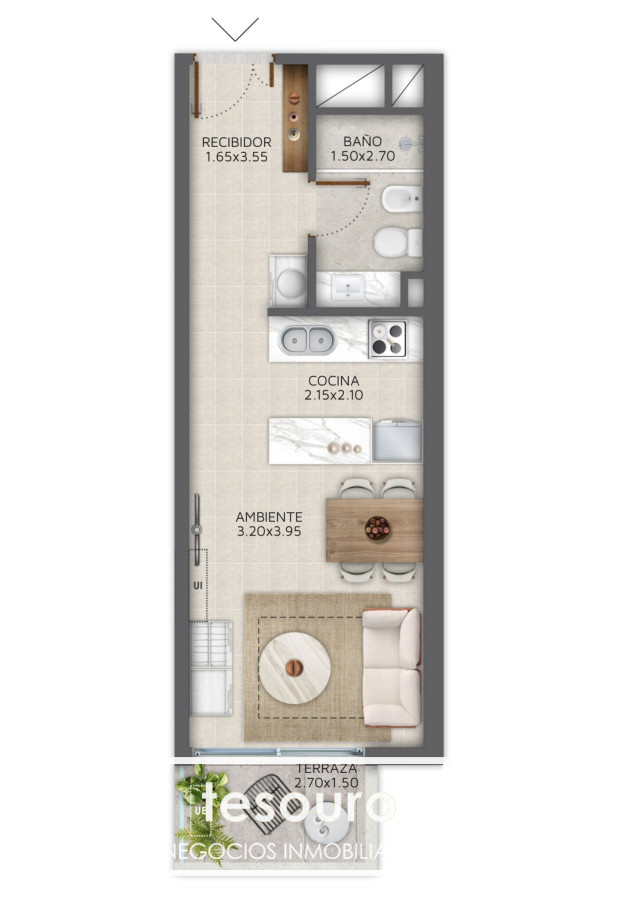 Apartamento ID.3950 - VENTA MONOAMBIENTE - POCITOS