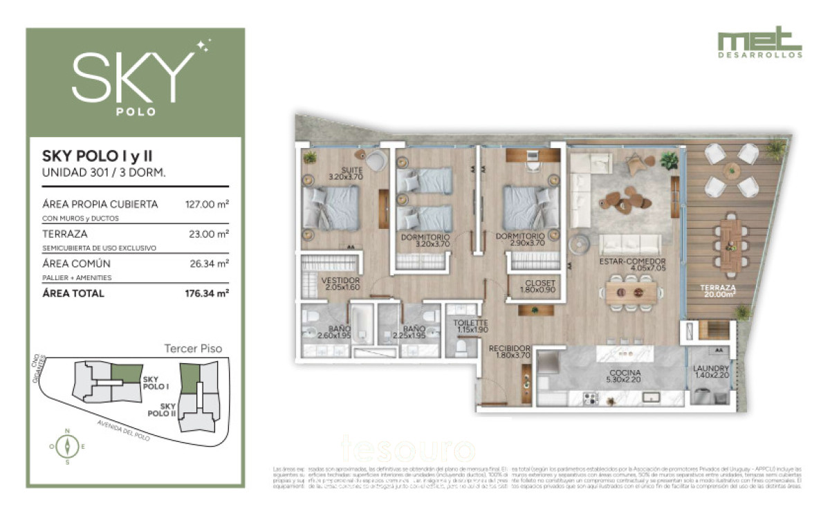 Apartamento ID.4827 - VENTA APARTAMENTO 3 DORMITORIOS - CARRASCO NORTE