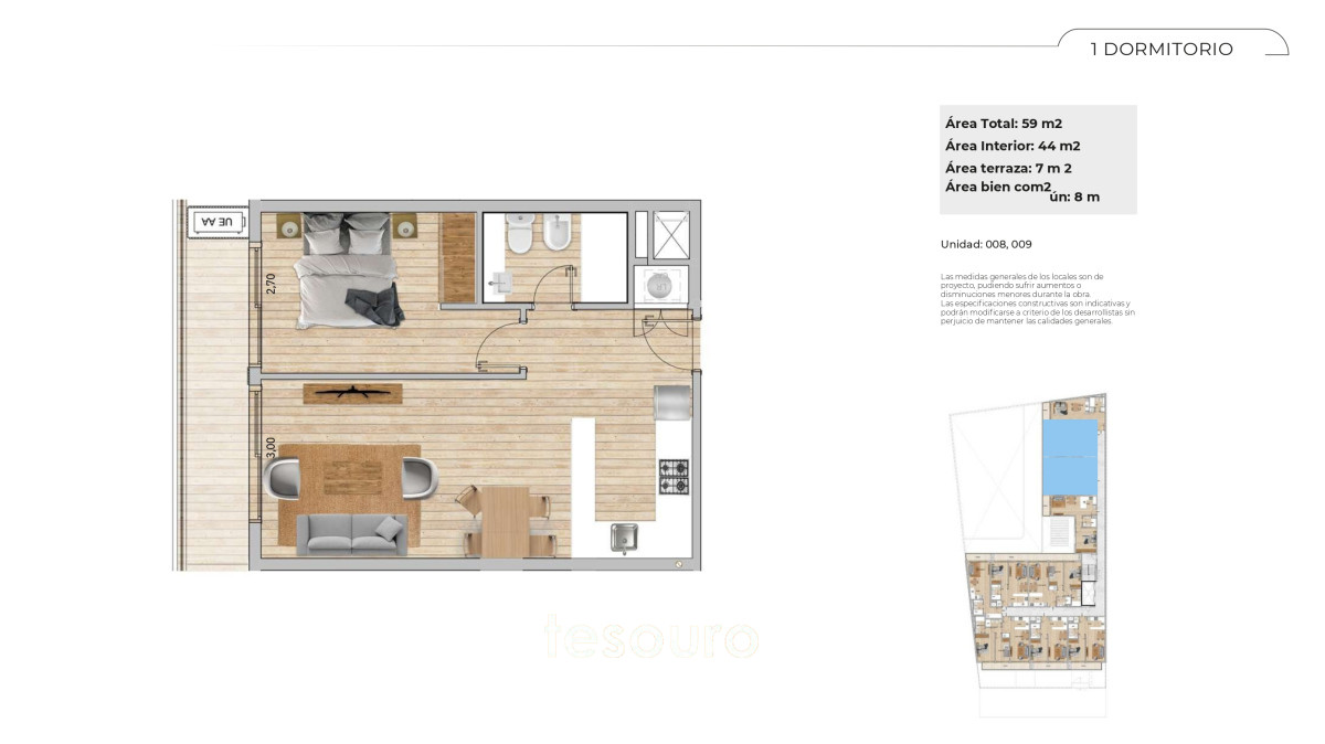 Apartamento ID.4973 - VENTA APARTAMENTO 1 DORMITORIO - POCITOS NUEVO