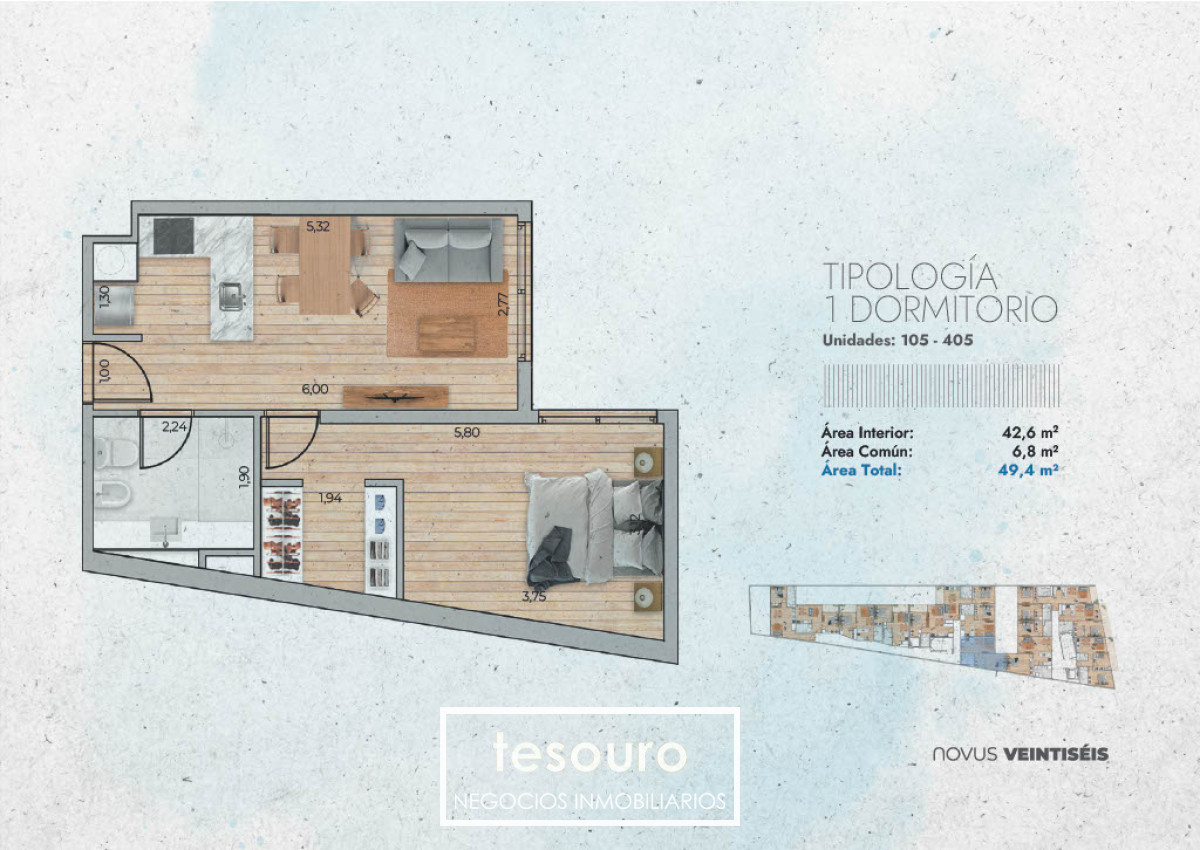 Apartamento ID.4938 - VENTA APARTAMENTO 1 DORMITORIO - POCITOS