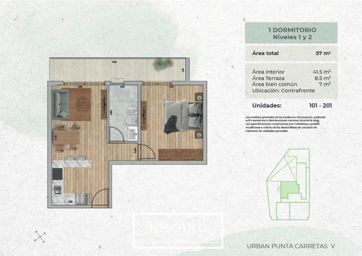 Apartamento ID.4961 - VENTA APARTAMENTO 1 DORMITORIO - PUNTA CARRETAS