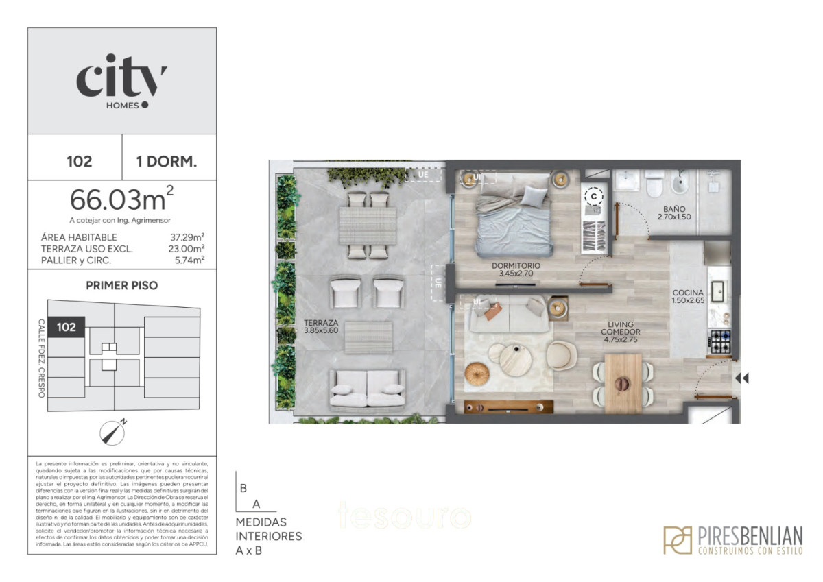 Apartamento ID.5268 - VENTA APARTAMENTO 1 DORMITORIO - CORDÓN