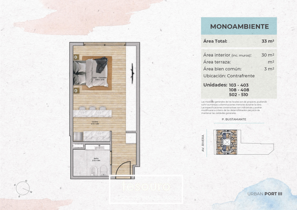 Apartamento ID.4969 - VENTA MONOAMBIENTE - POCITOS NUEVO