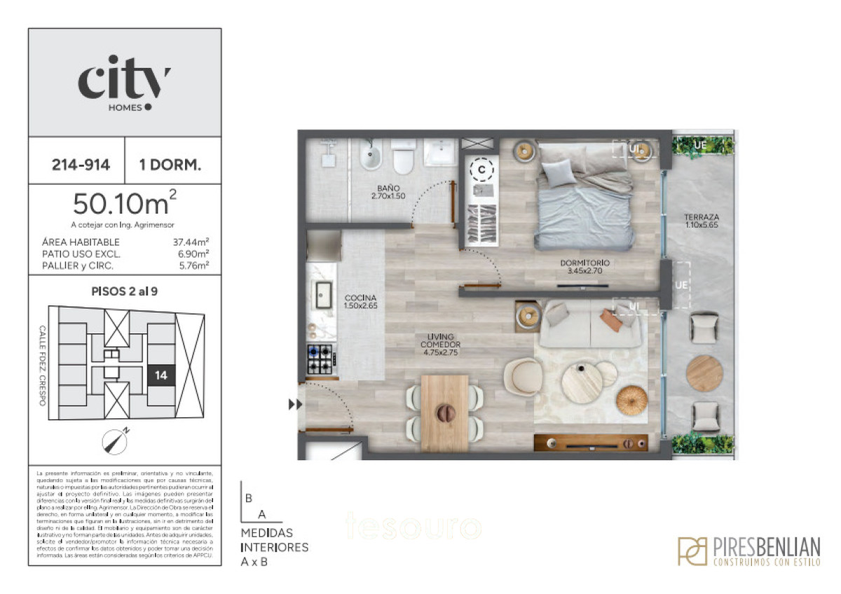 Apartamento ID.5639 - VENTA APARTAMENTO 1 DORMITORIO - CORDÓN