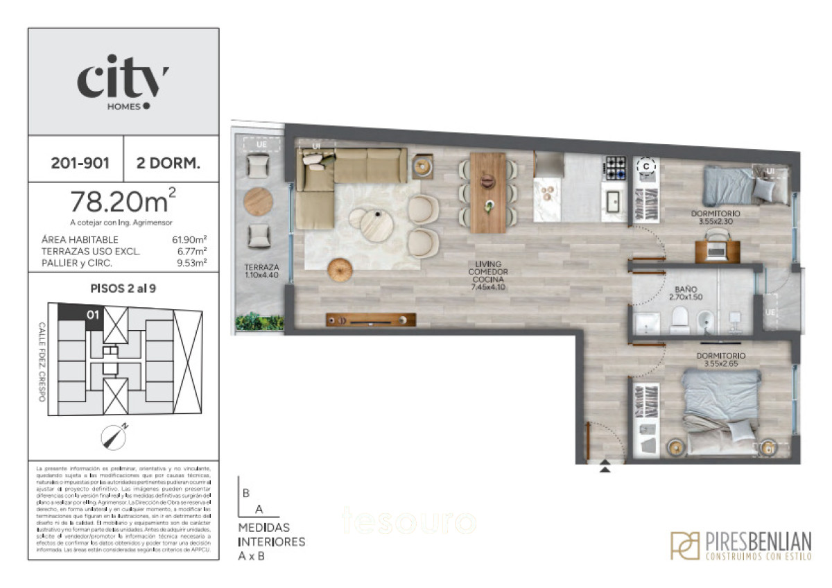 Apartamento ID.5535 - VENTA APARTAMENTO 2 DORMITORIOS - CORDÓN