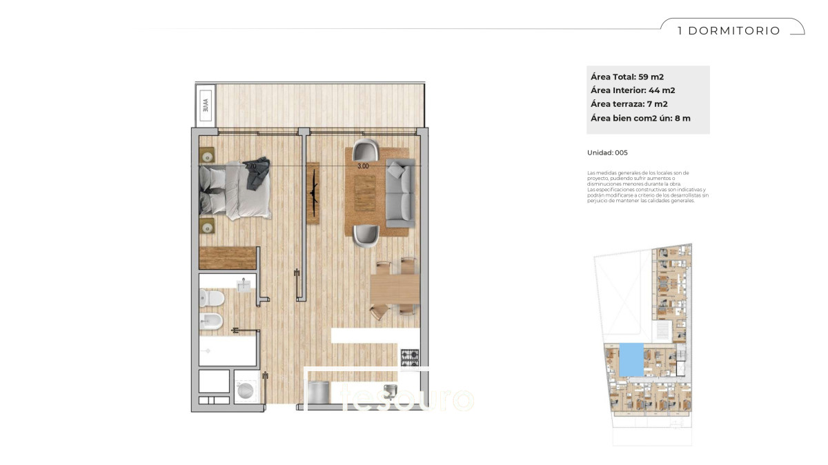 Apartamento ID.4972 - VENTA APARTAMENTO 1 DORMITORIO - POCITOS NUEVO