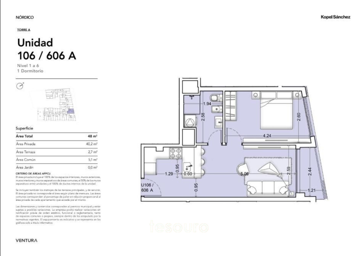 Apartamento ID.5424 - VENTA APARTAMENTO DE 1 DORMITORIO EN LA BLANQUEADA