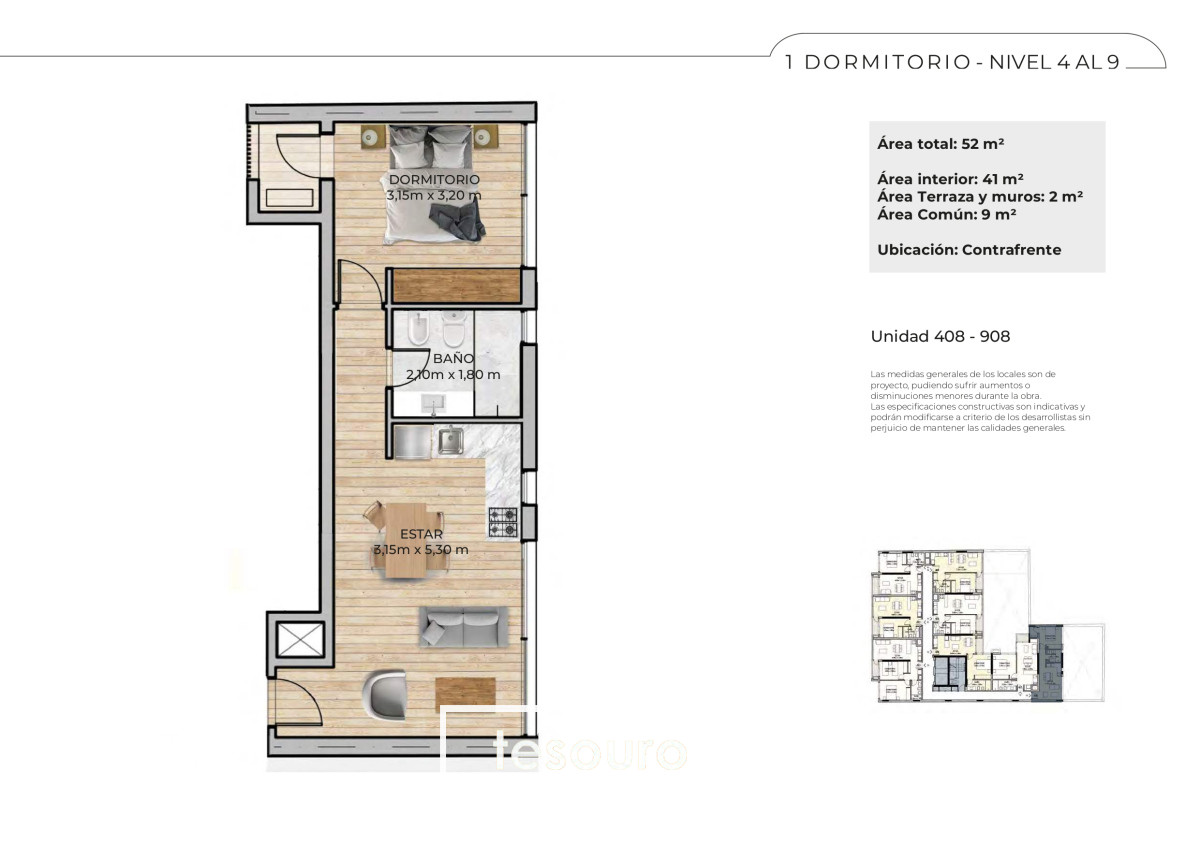 Apartamento ID.4918 - VENTA APARTAMENTO 1 DORMITORIO - CENTRO