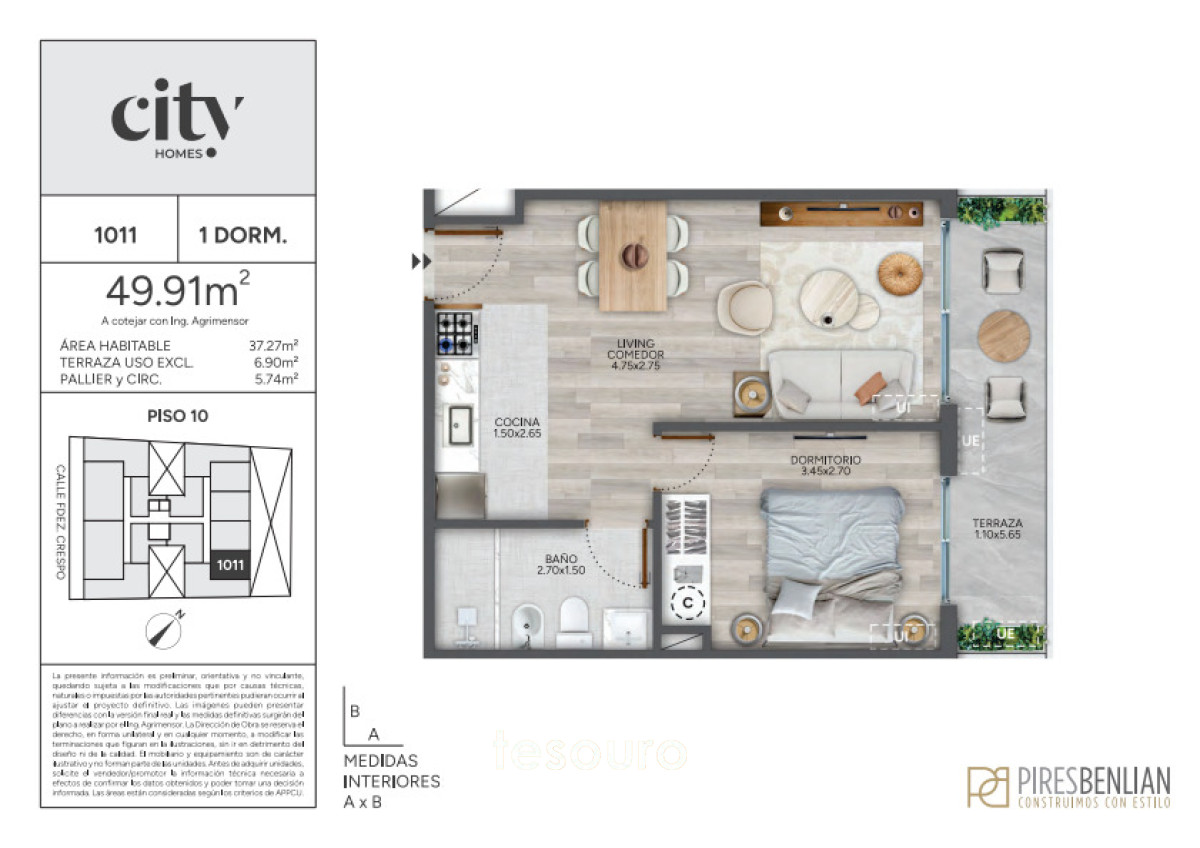 Apartamento ID.5673 - VENTA APARTAMENTO 1 DORMITORIO - CORDÓN