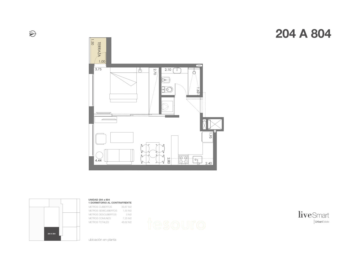 Apartamento ID.2753 - VENTA APARTAMENTO 1 DORMITORIO - BARRIO SUR