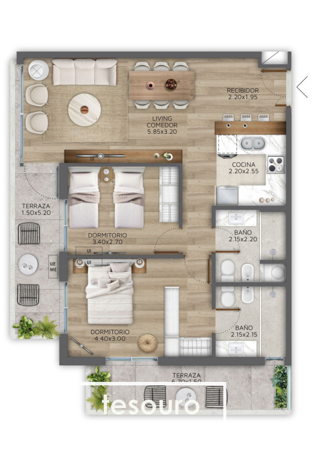 Apartamento ID.3974 - VENTA APARTAMENTO 2 DORMITORIOS - POCITOS