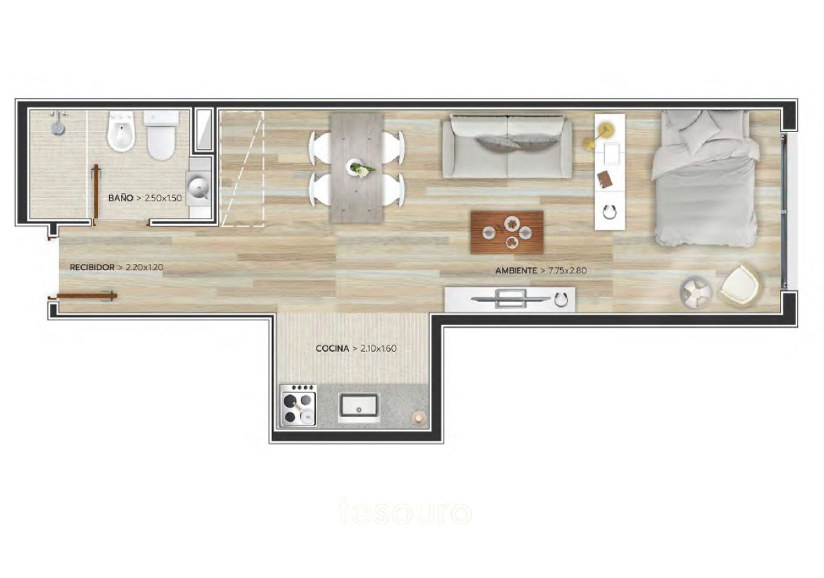 Apartamento ID.3354 - Monoambientes de 40m2!