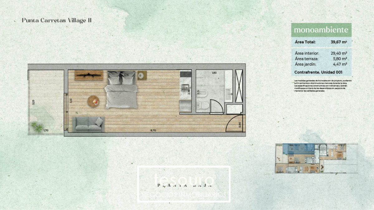 Apartamento ID.4947 - VENTA MONOAMBIENTE - PUNTA CARRETAS