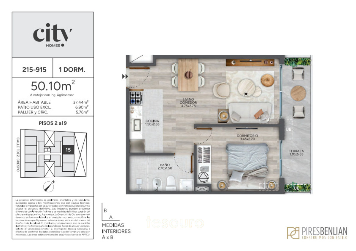 Apartamento ID.5647 - VENTA APARTAMENTO 1 DORMITORIO - CORDÓN